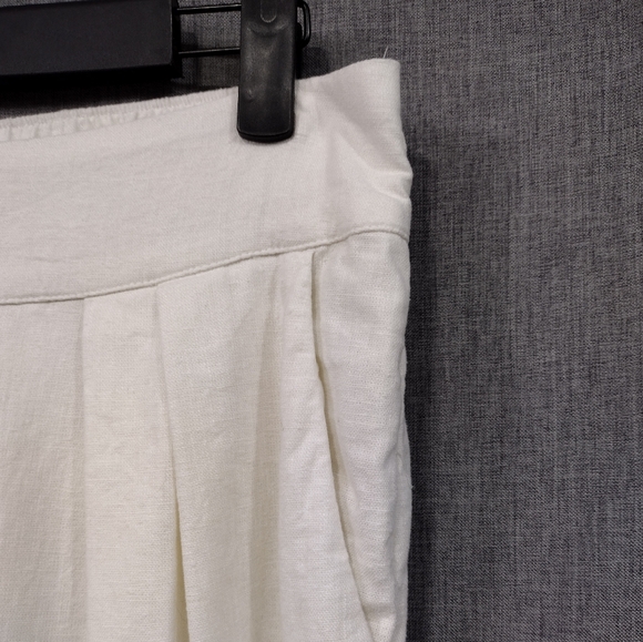 Abercrombie & Fitch Linen Blend Wide Leg Pants Women's S White Retro Minimalist - Picture 4 of 11